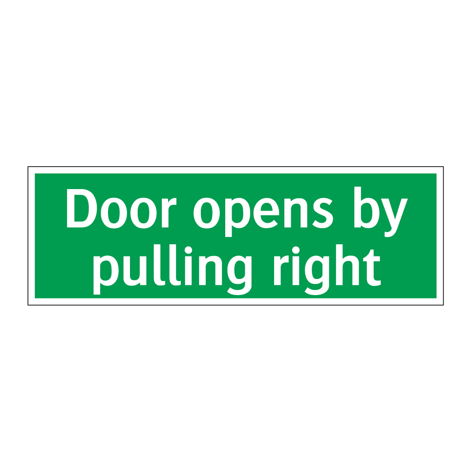 Door opens by pulling right