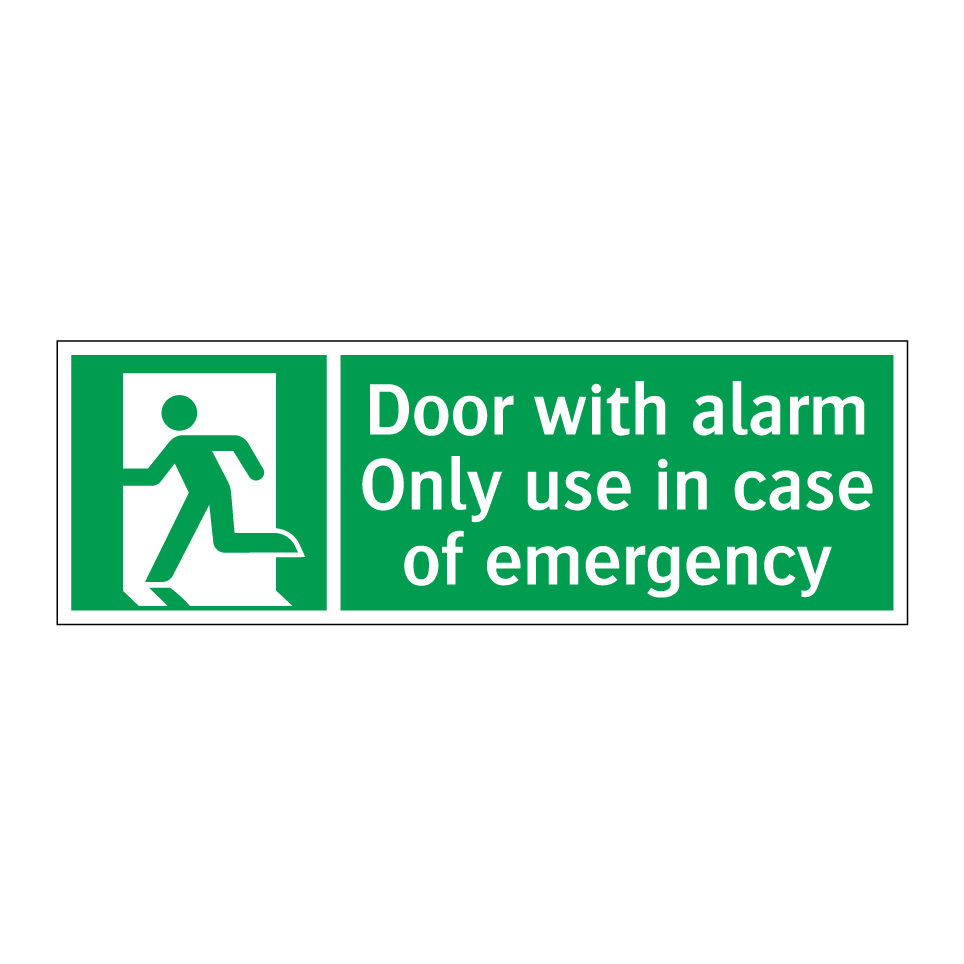 Door with alarm Only use in case of emergency