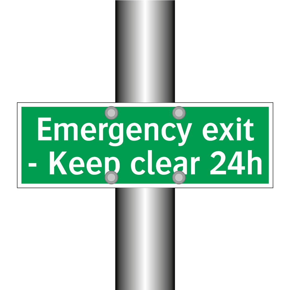 Emergency exit - Keep clear 24h
