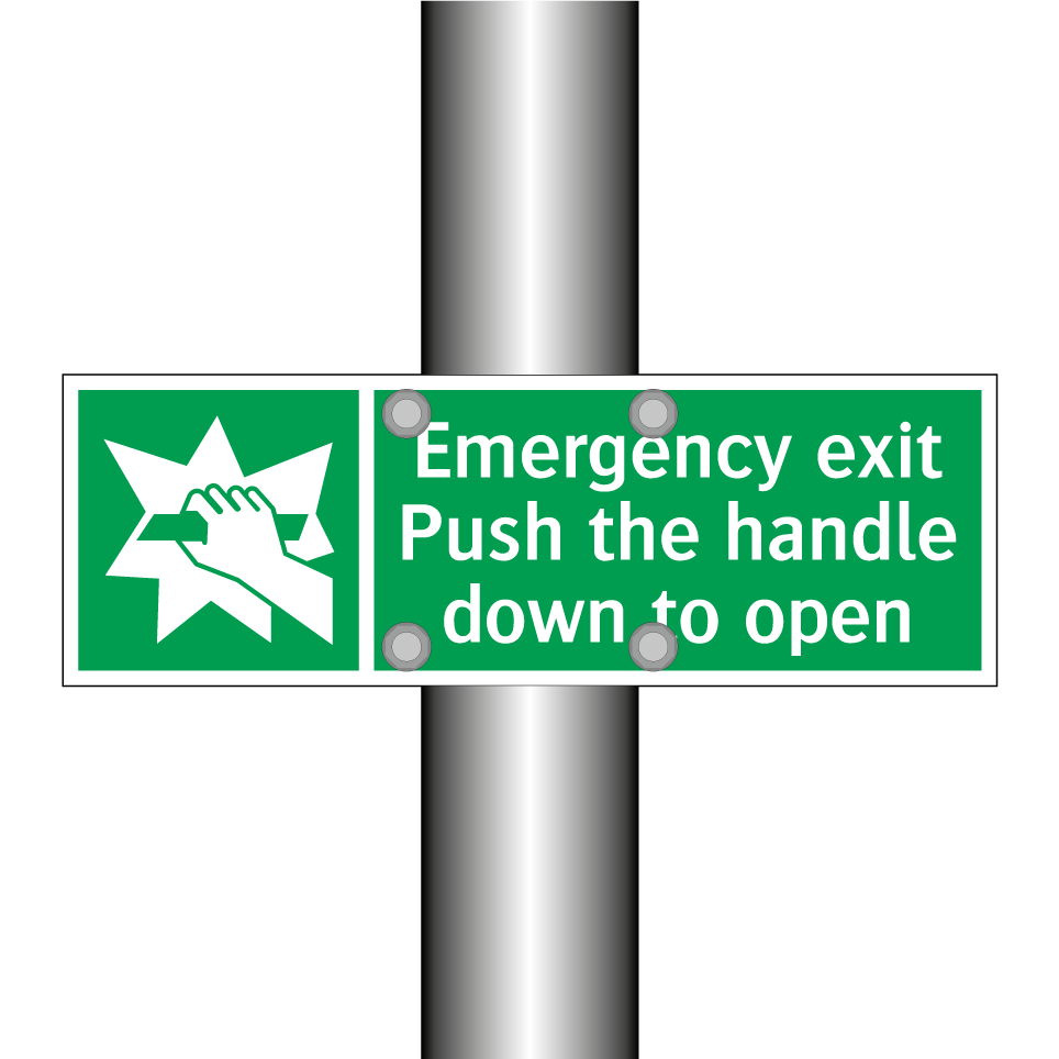 Emergency exit Push the handle down to open