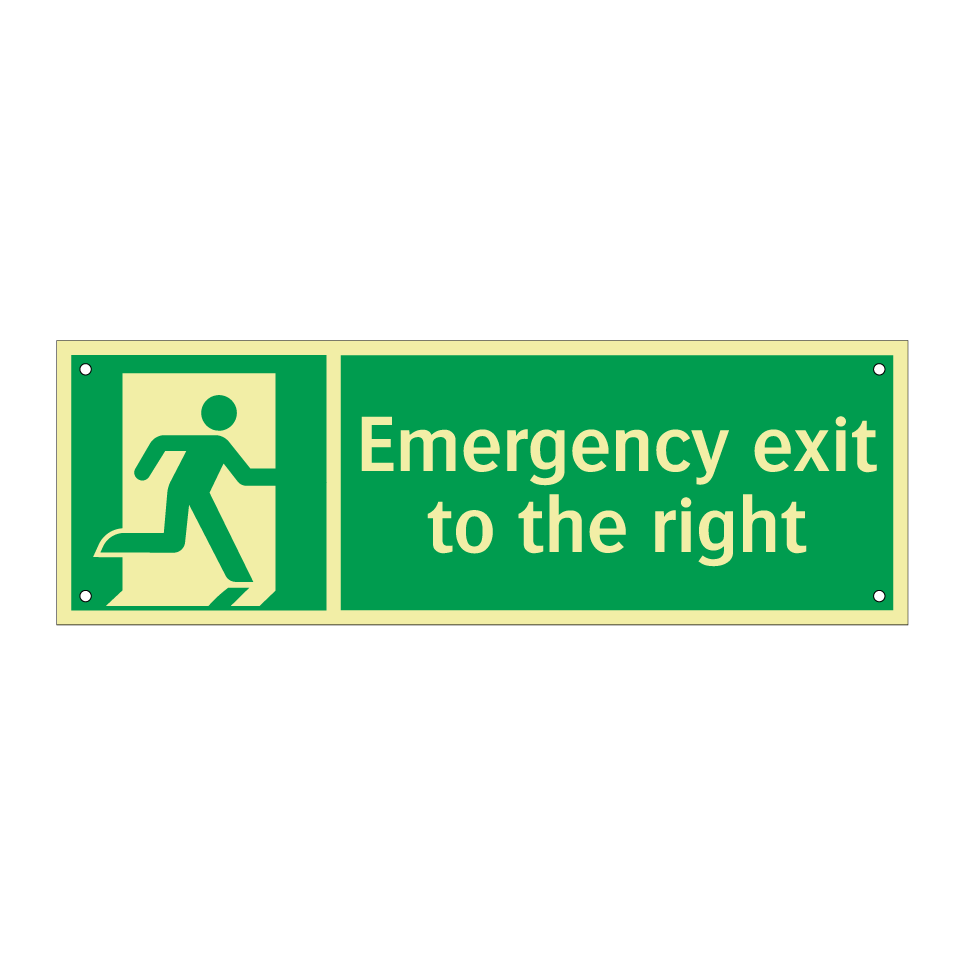 Emergency exit to the right