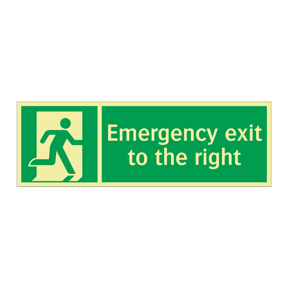 Emergency exit to the right