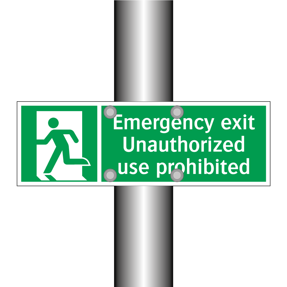 Emergency exit Unauthorized use prohibited