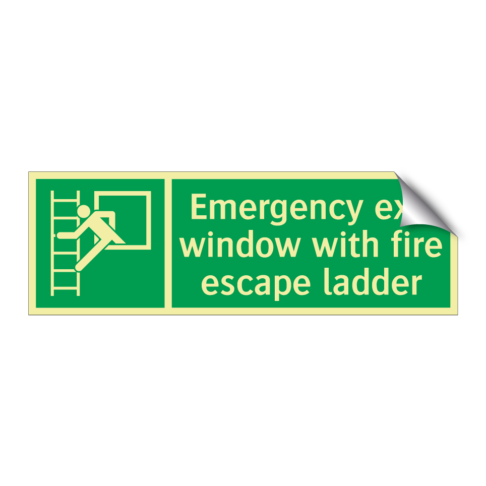 Emergency exit window with fire escape ladder