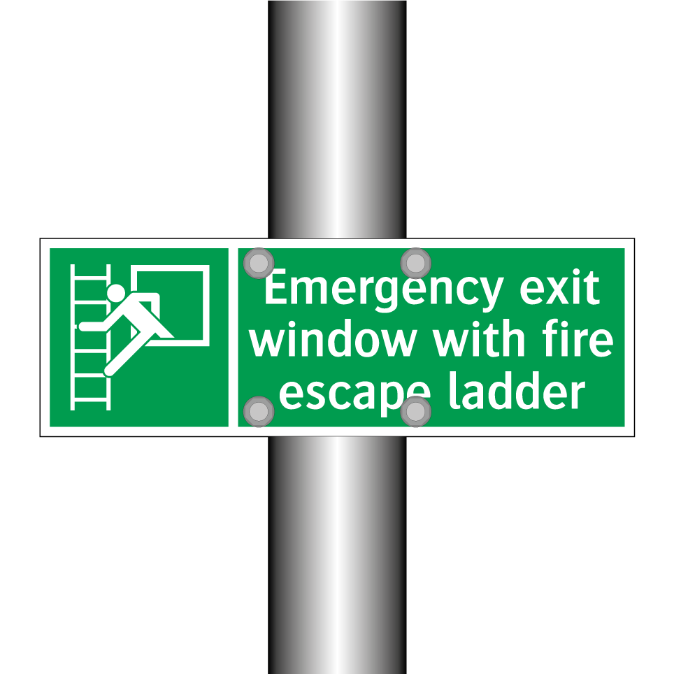 Emergency exit window with fire escape ladder