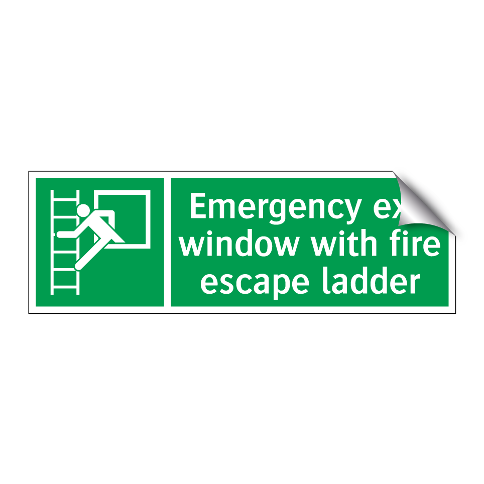 Emergency exit window with fire escape ladder