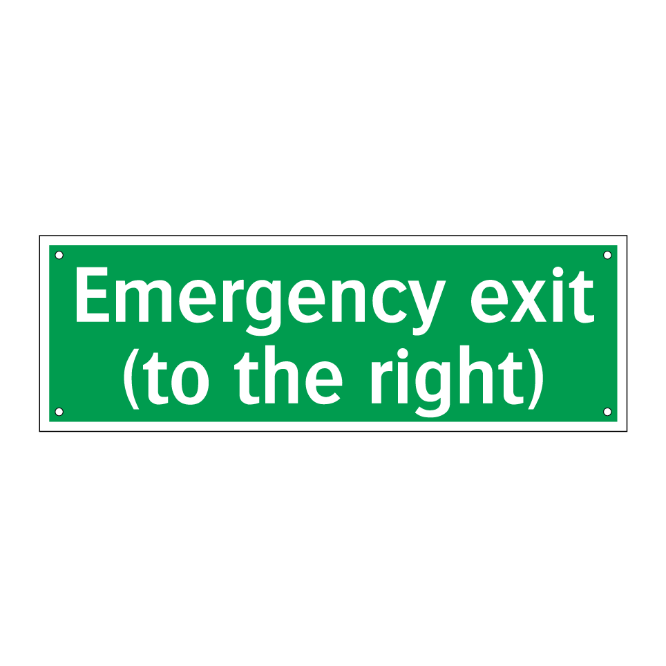 Emergency exit (to the right)