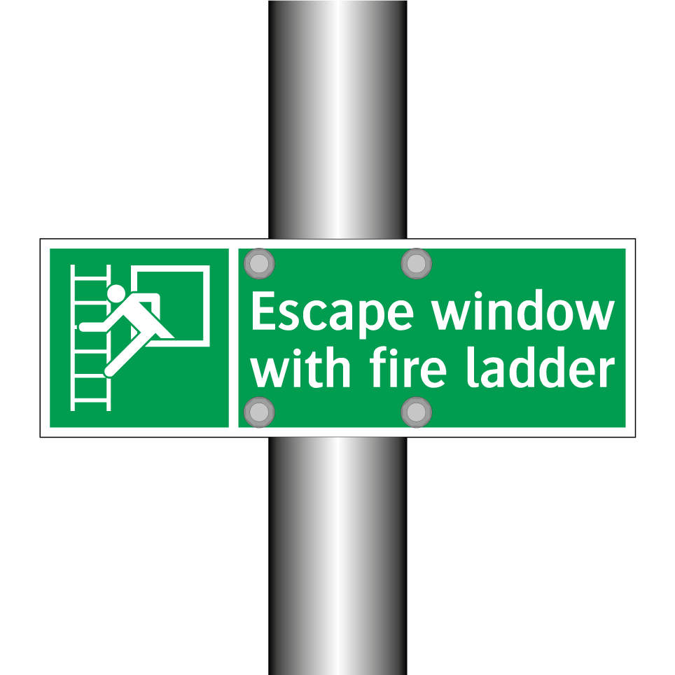 Escape window with fire ladder