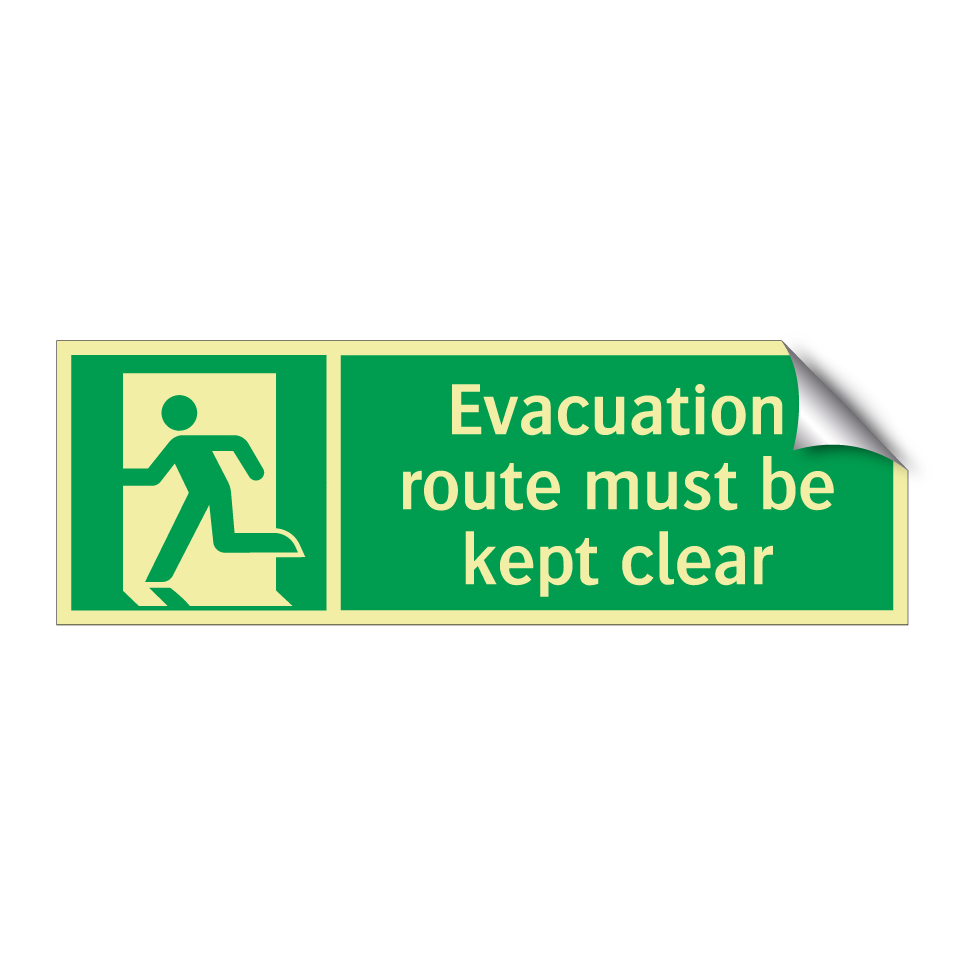 Evacuation route must be kept clear