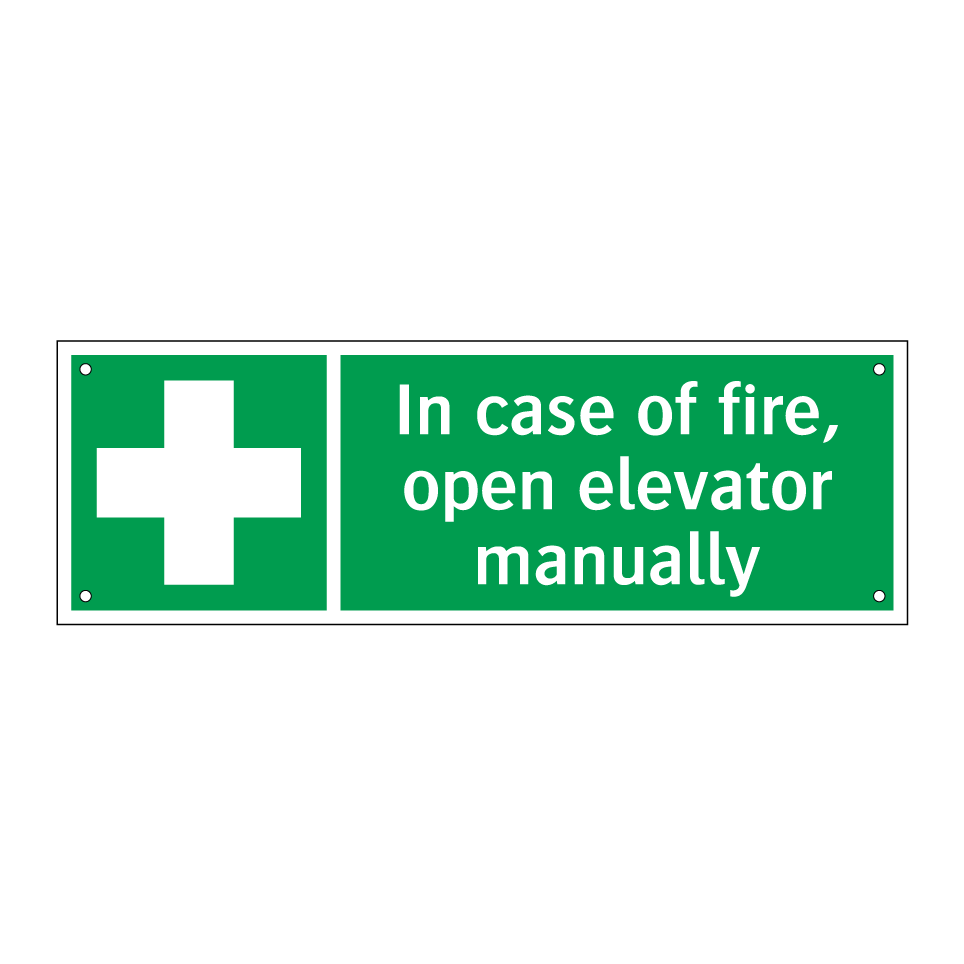 In case of fire, open elevator manually