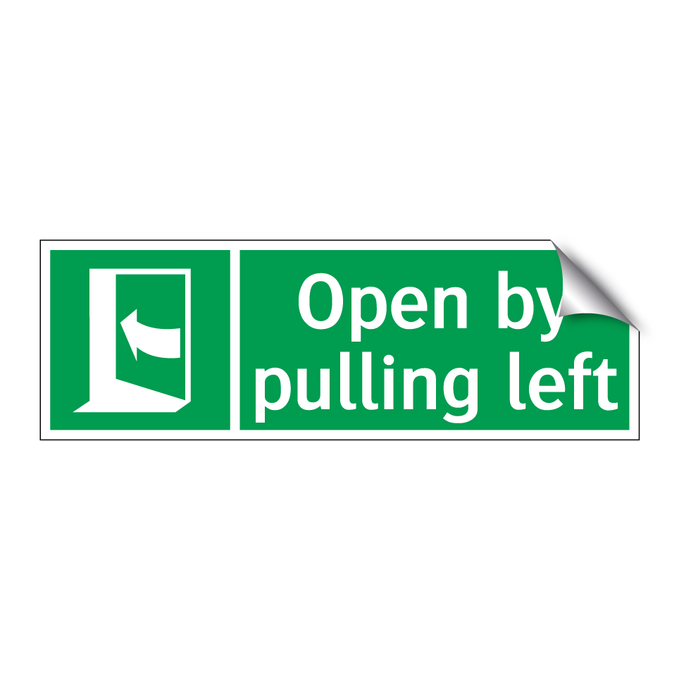 Open by pulling left