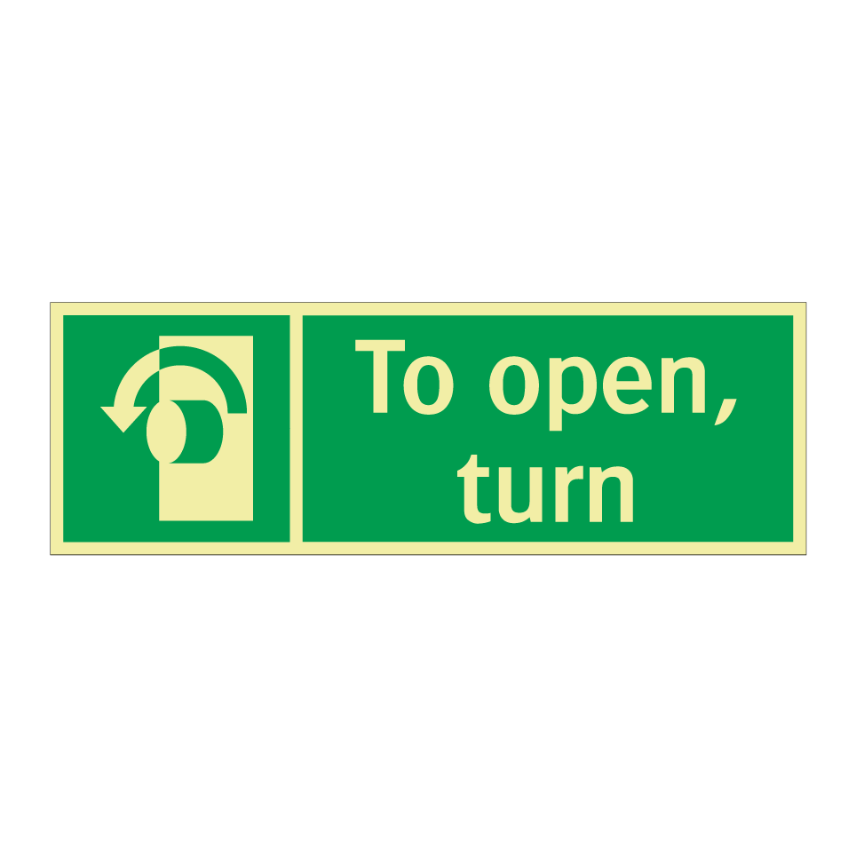 To open, turn