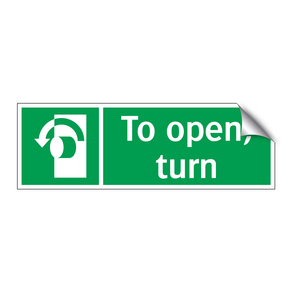 To open, turn