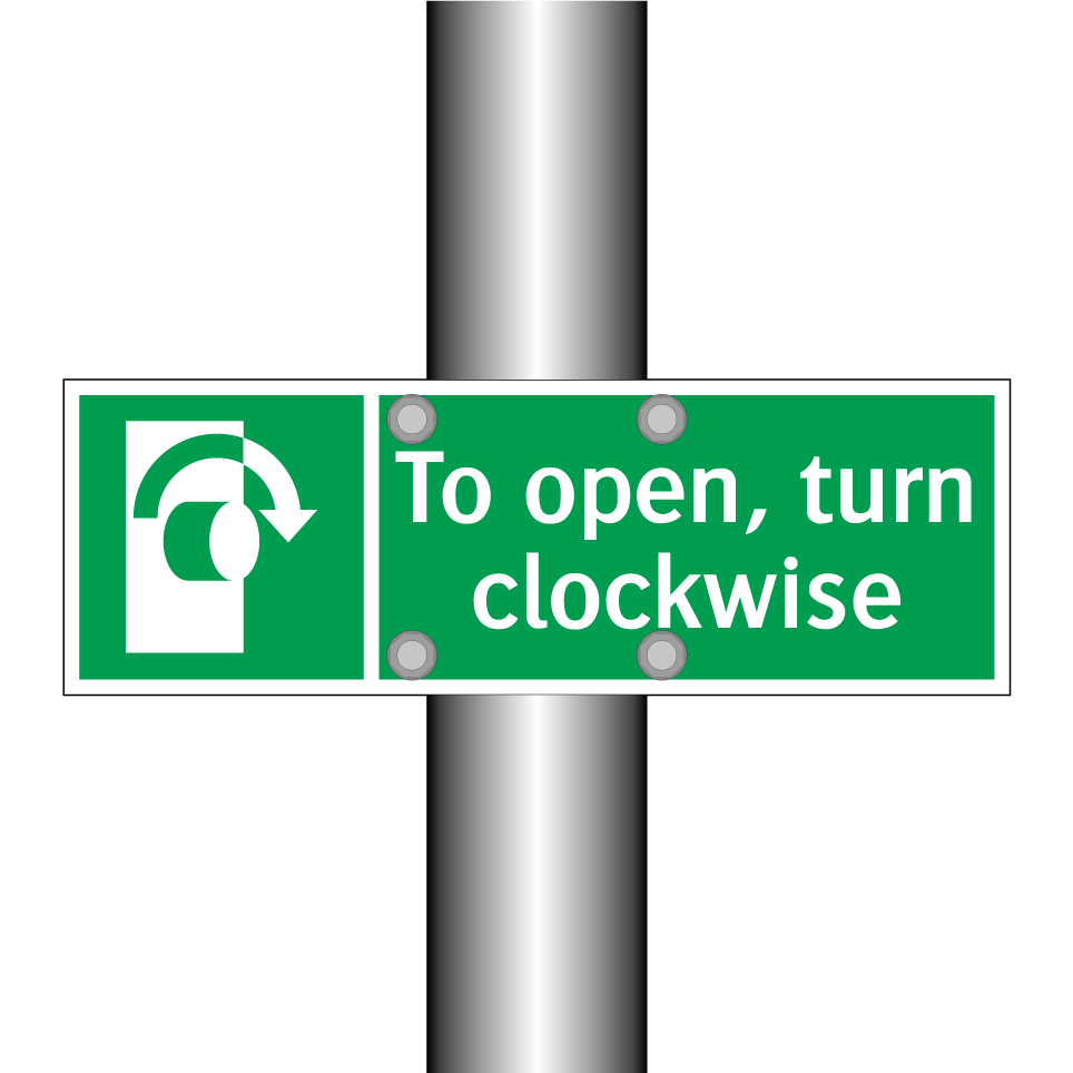 To open, turn clockwise