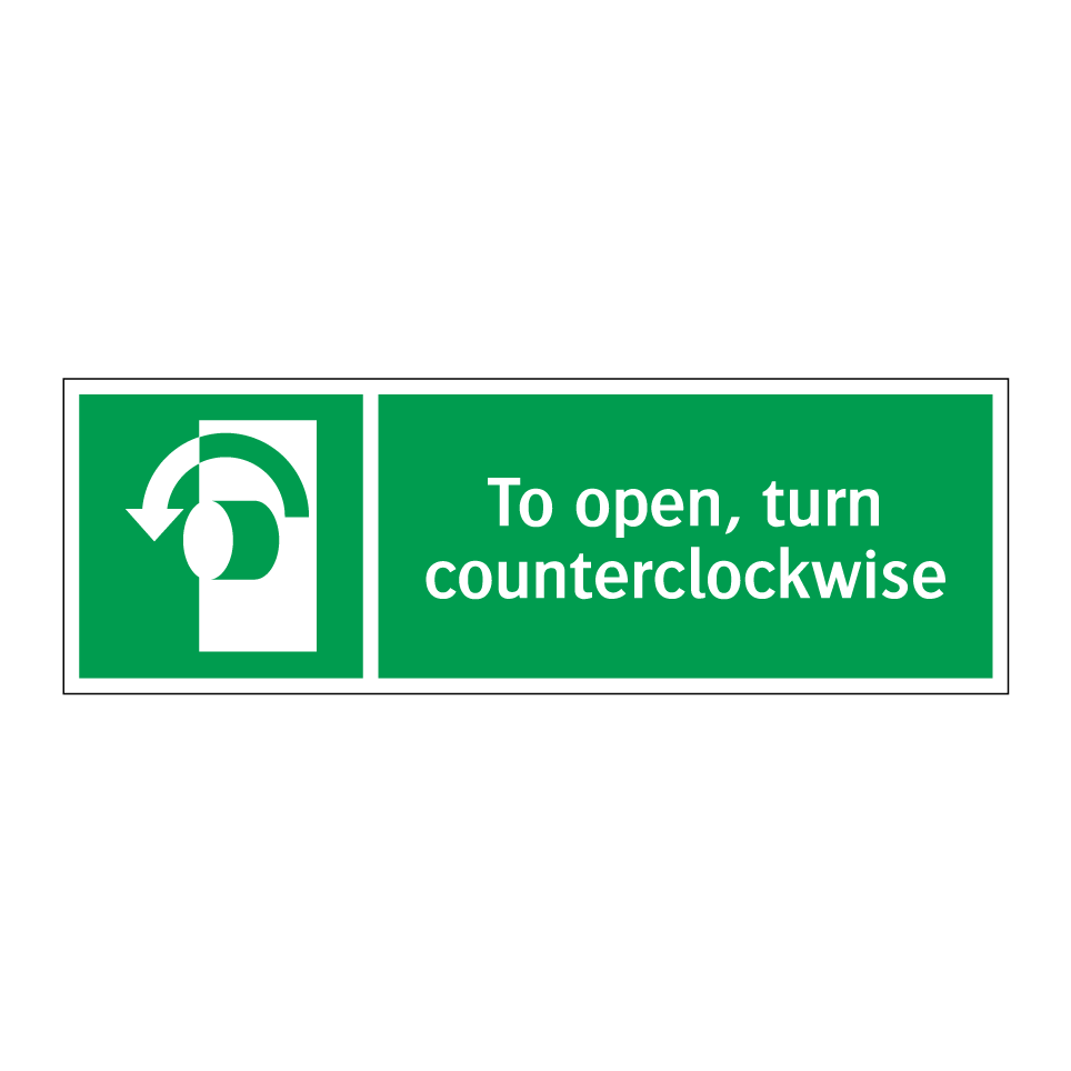 To open, turn counterclockwise