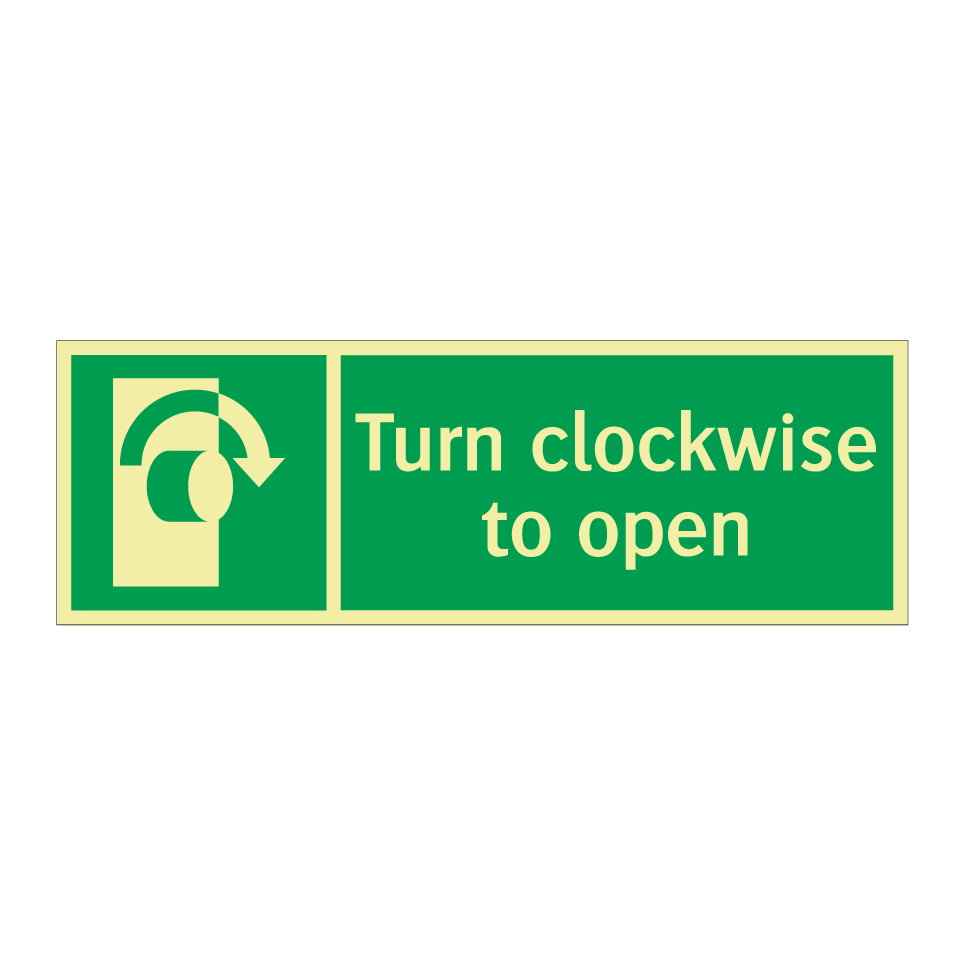 Turn clockwise to open