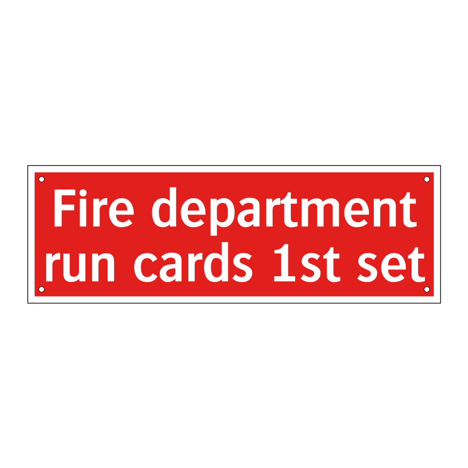 Fire department run cards 1st set