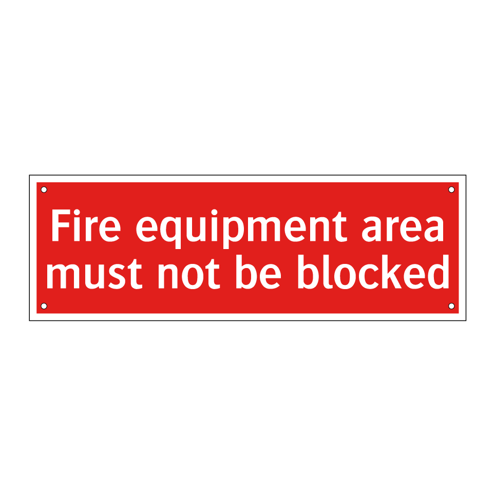 Fire equipment area must not be blocked