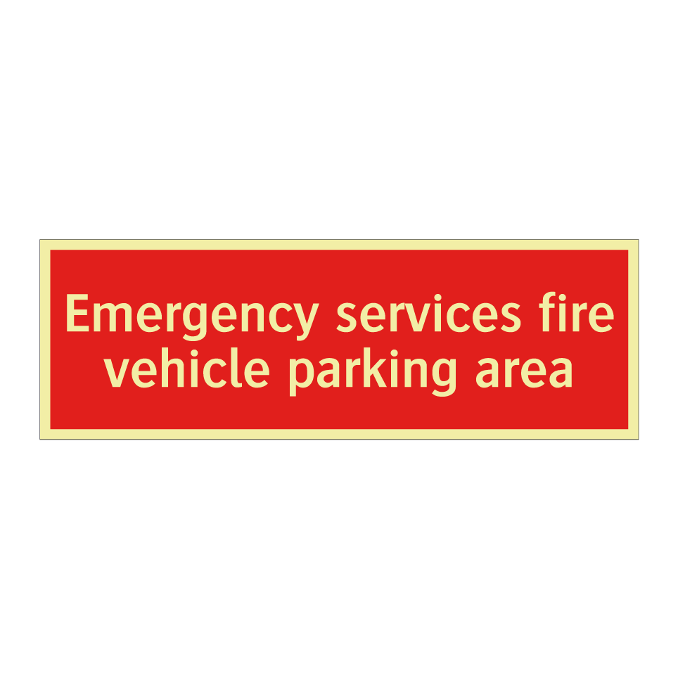 Emergency services fire vehicle parking area
