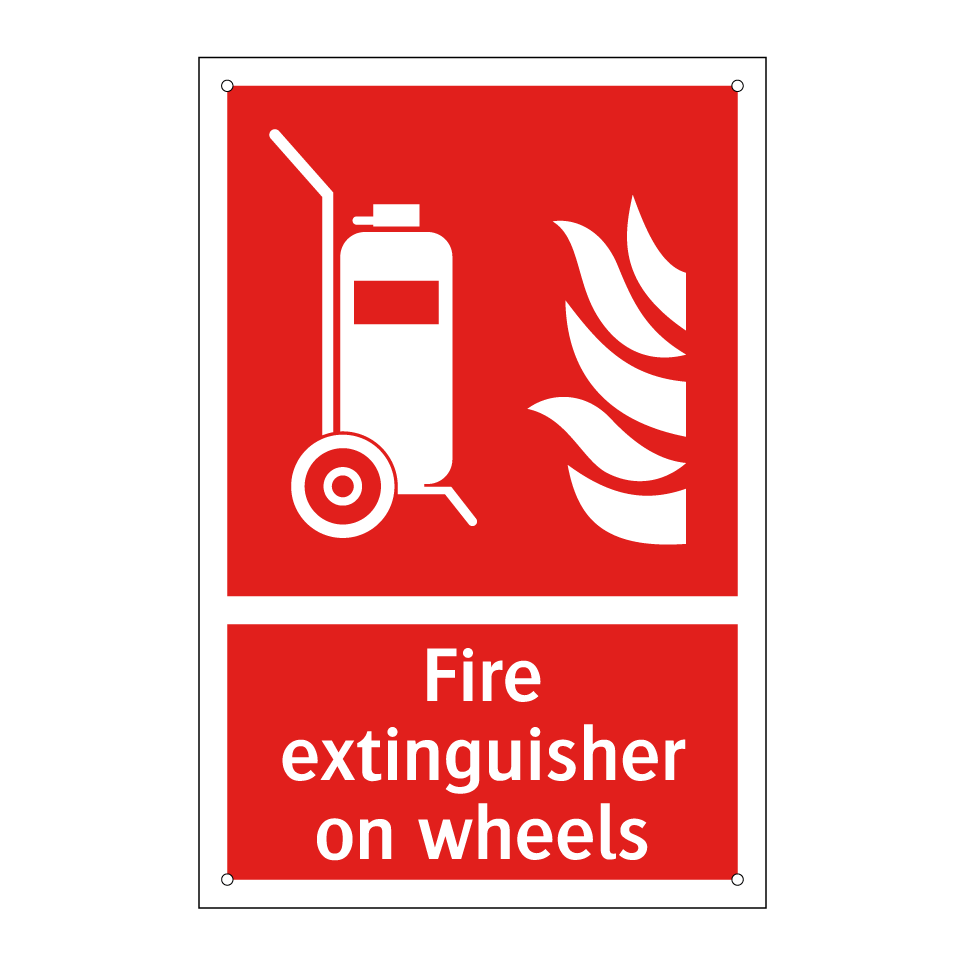 Fire extinguisher on wheels