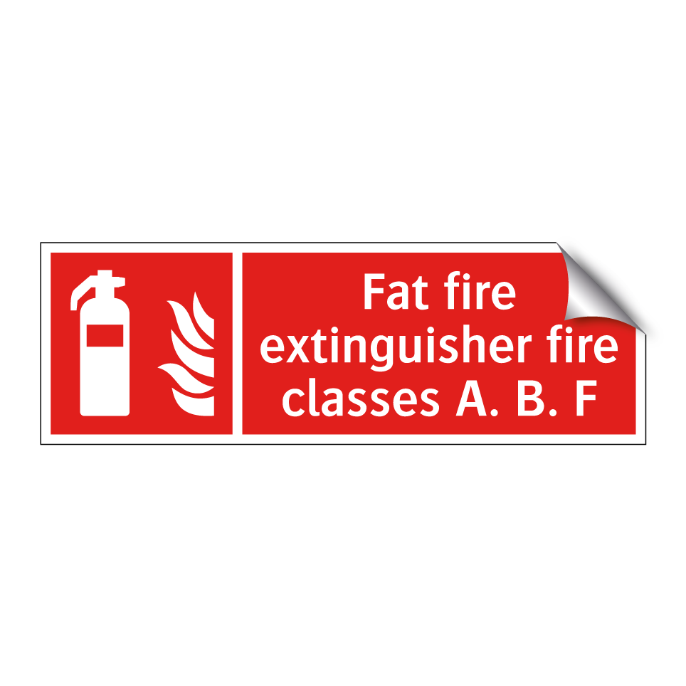 Fat fire extinguisher fire classes A. B. F