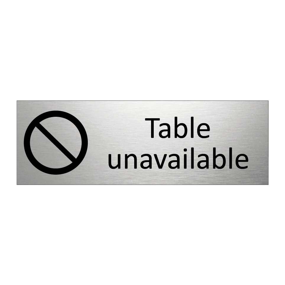 Table unavailable
