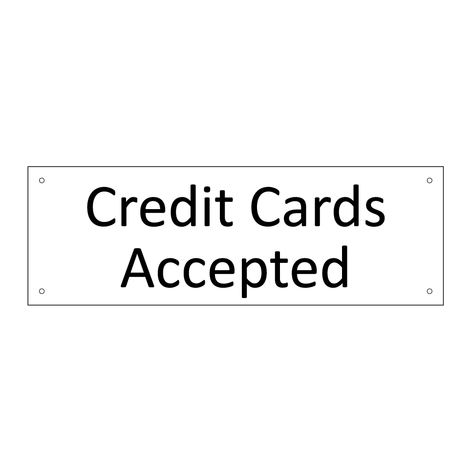 Credit Cards Accepted