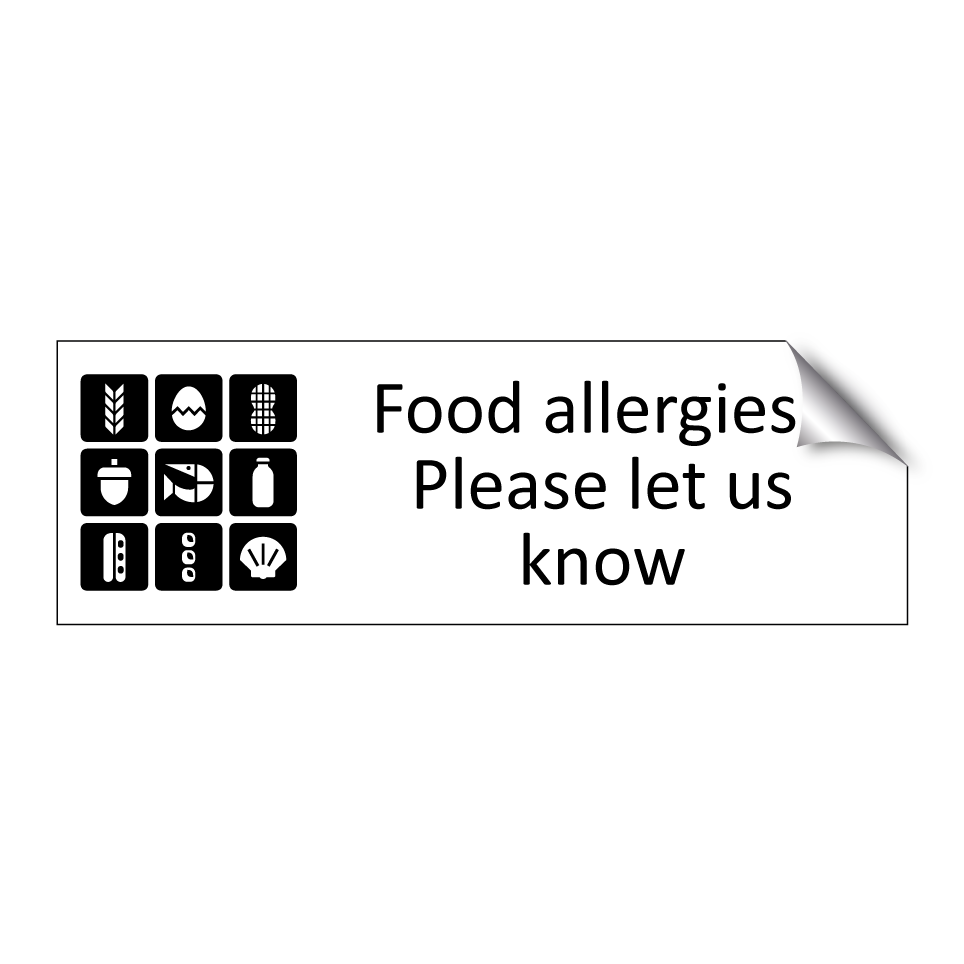 Food allergies? Please let us know