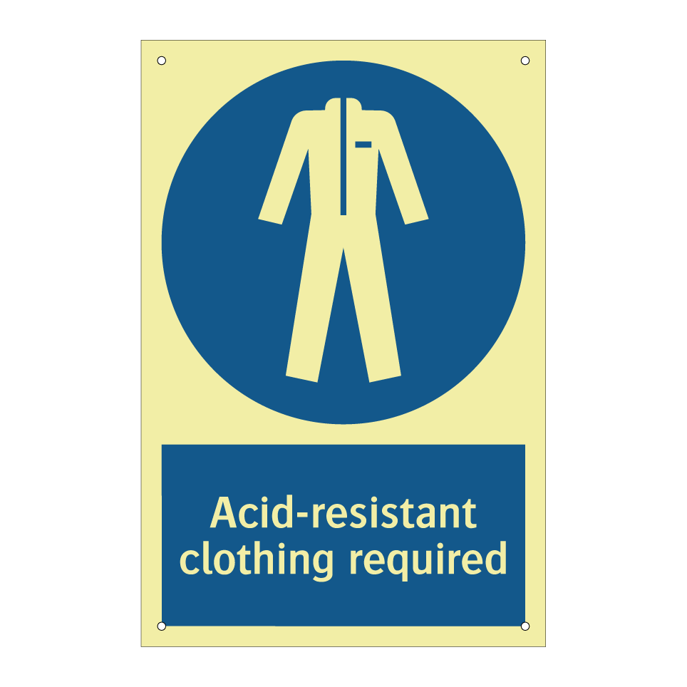 Acid-resistant clothing required