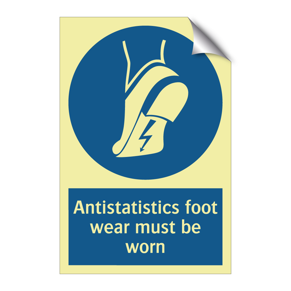 Antistatistics foot wear must be worn