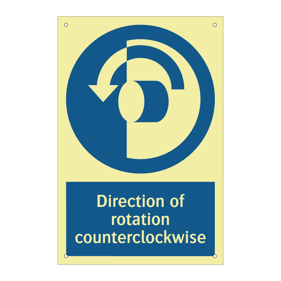 Direction of rotation counterclockwise