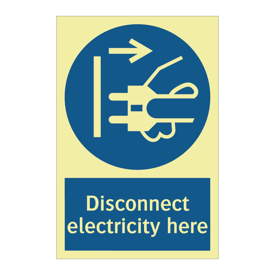Disconnect electricity here