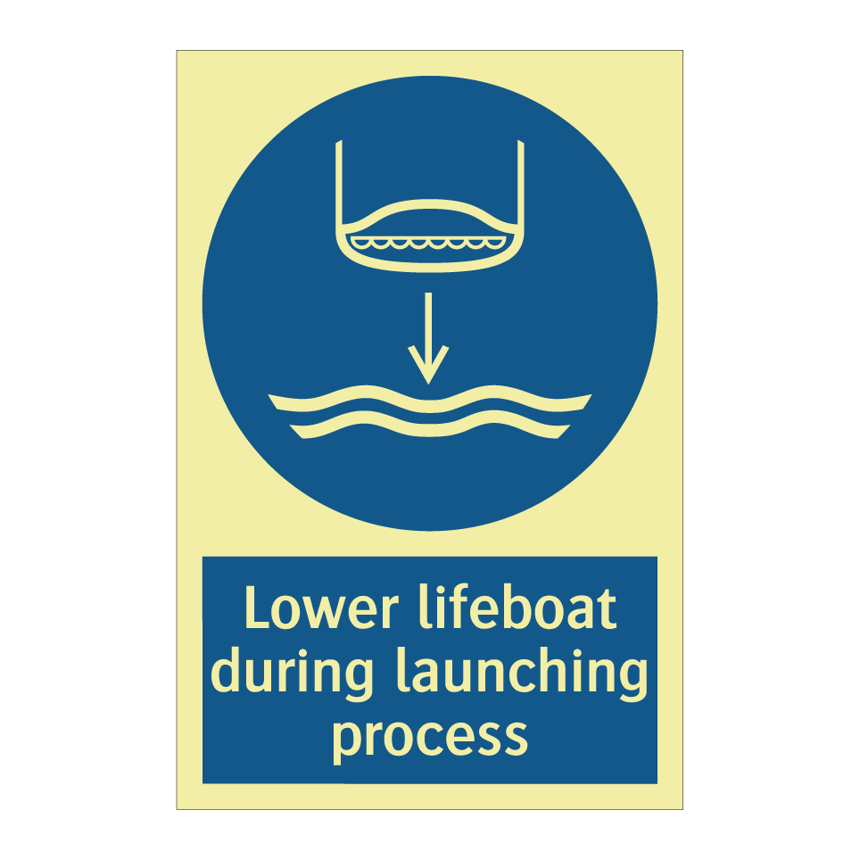 Lower lifeboat during launching process