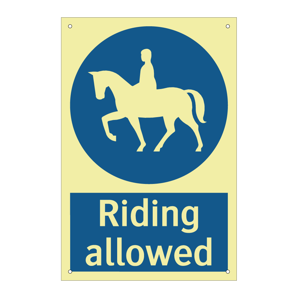 Riding allowed