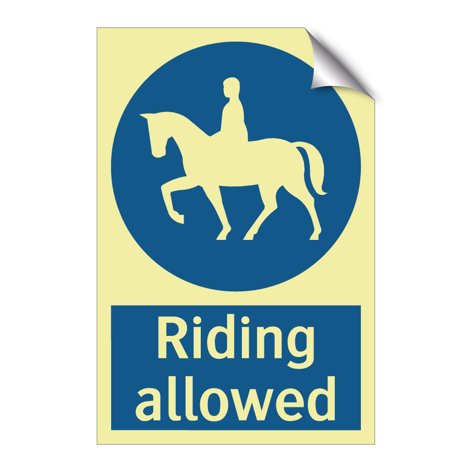 Riding allowed