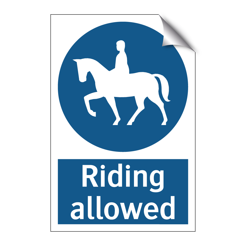 Riding allowed