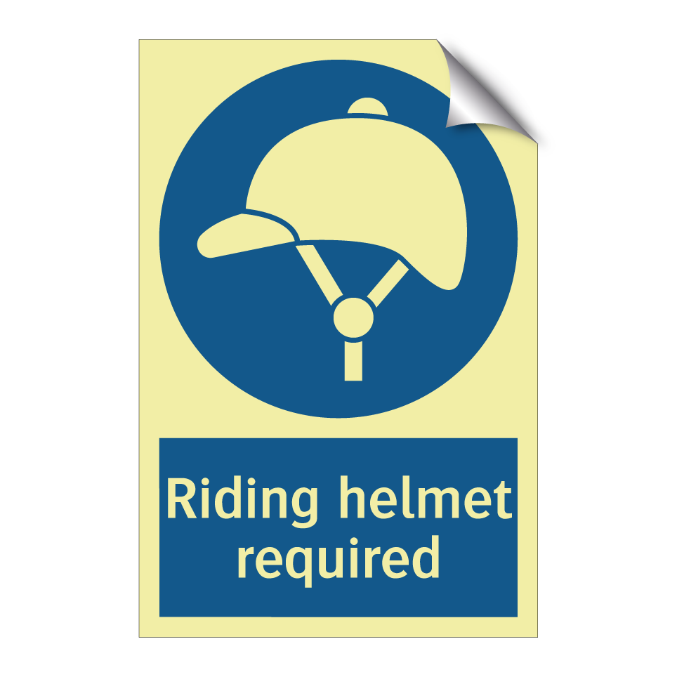 Riding helmet required