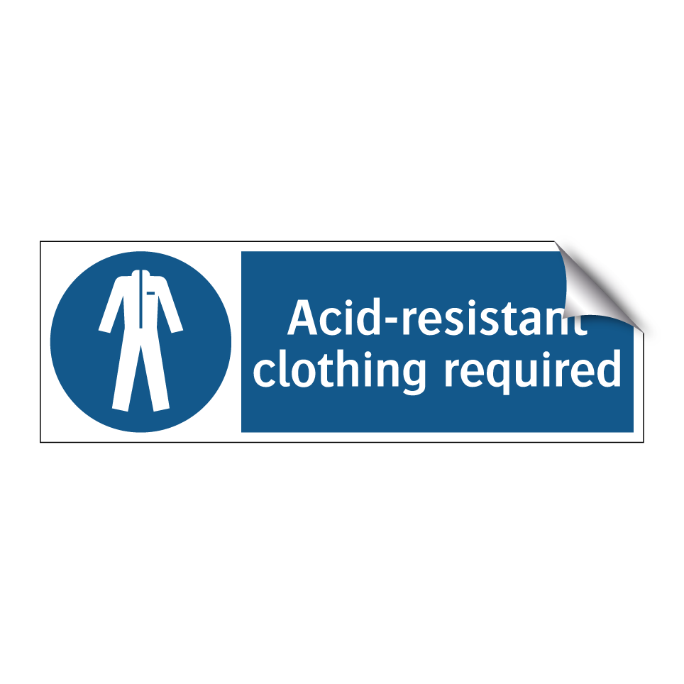 Acid-resistant clothing required