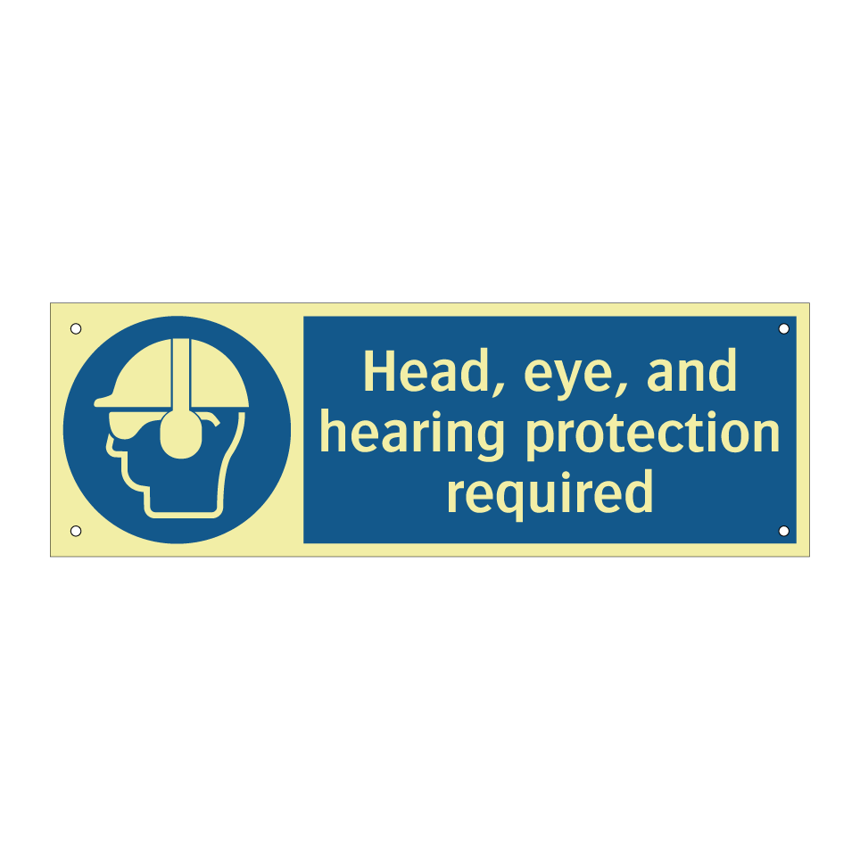 Head, eye, and hearing protection required