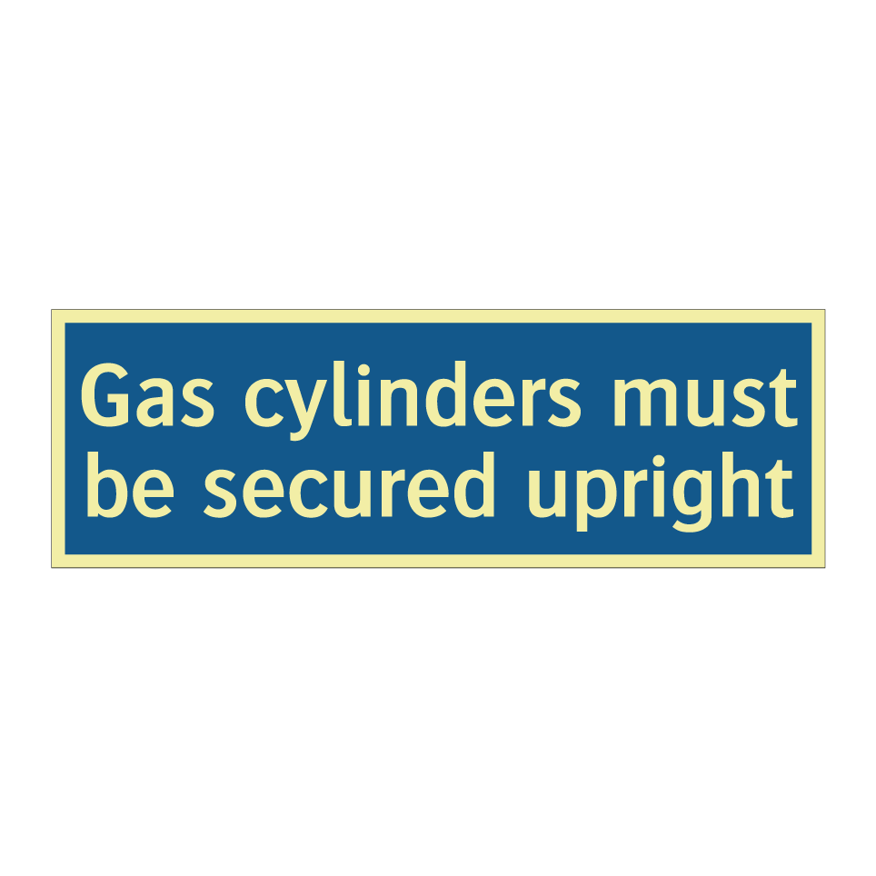 Gas cylinders must be secured upright