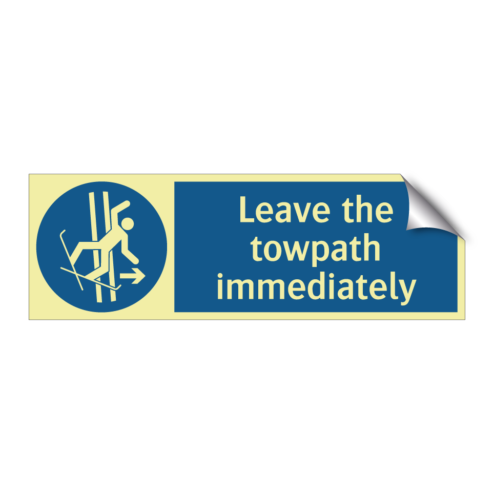 Leave the towpath immediately