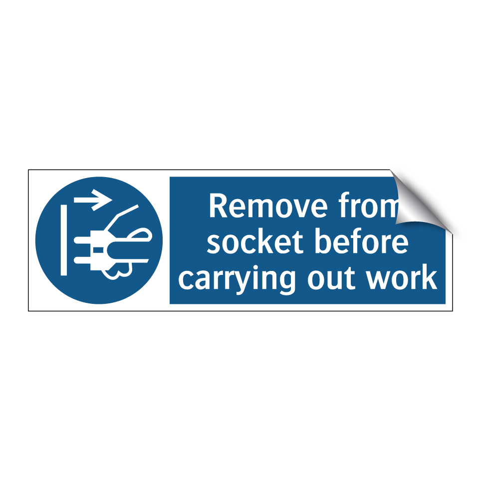 Remove from socket before carrying out work