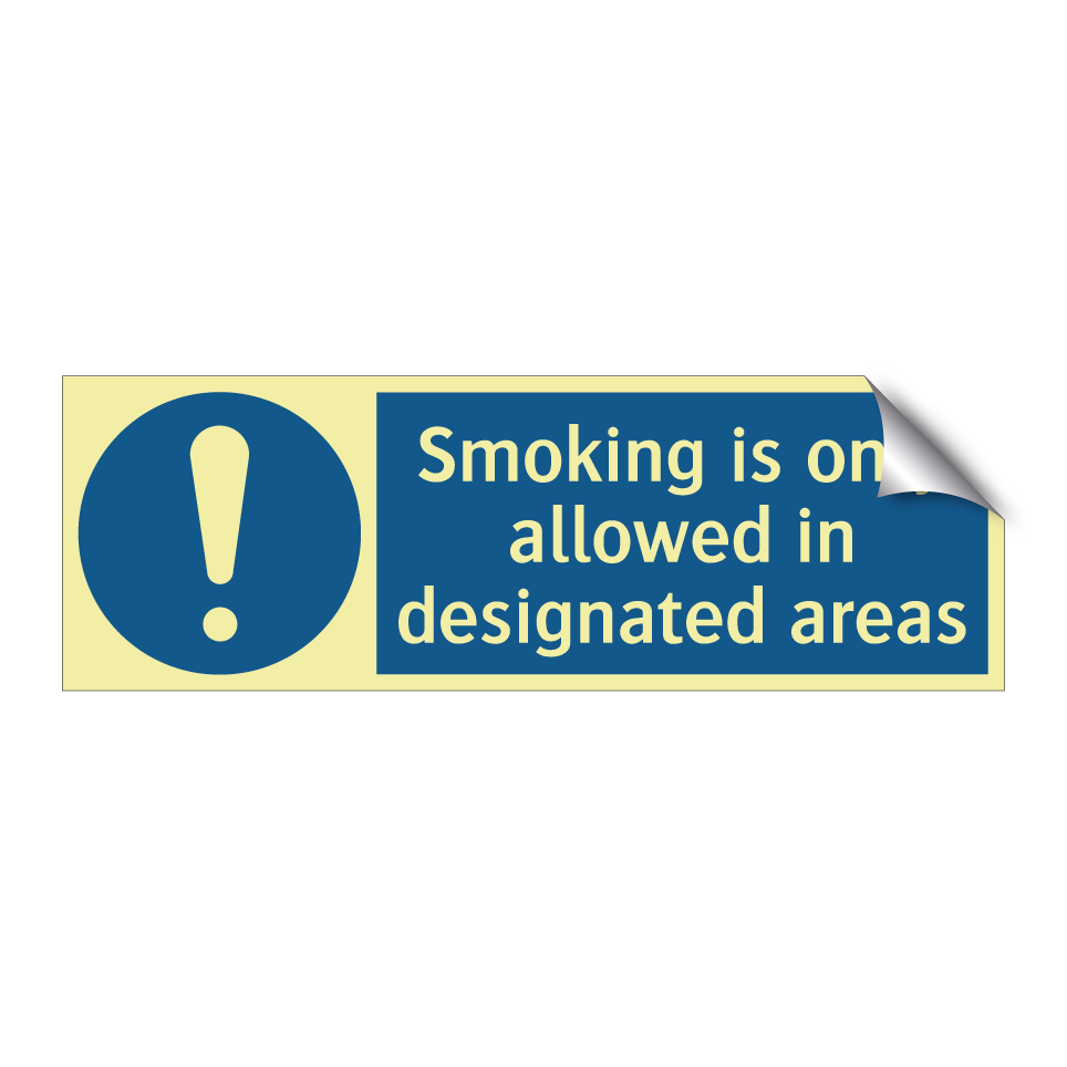 Smoking is only allowed in designated areas