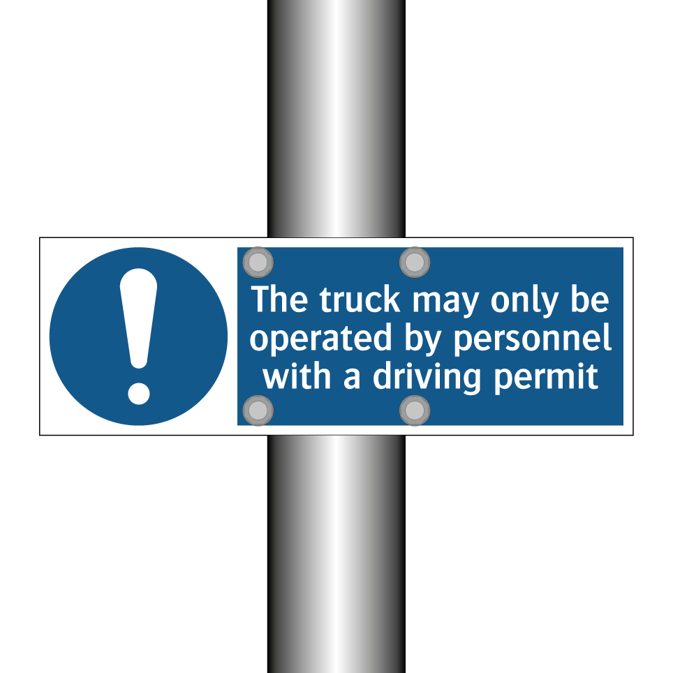 The truck may only be operated by personnel with a driving permit