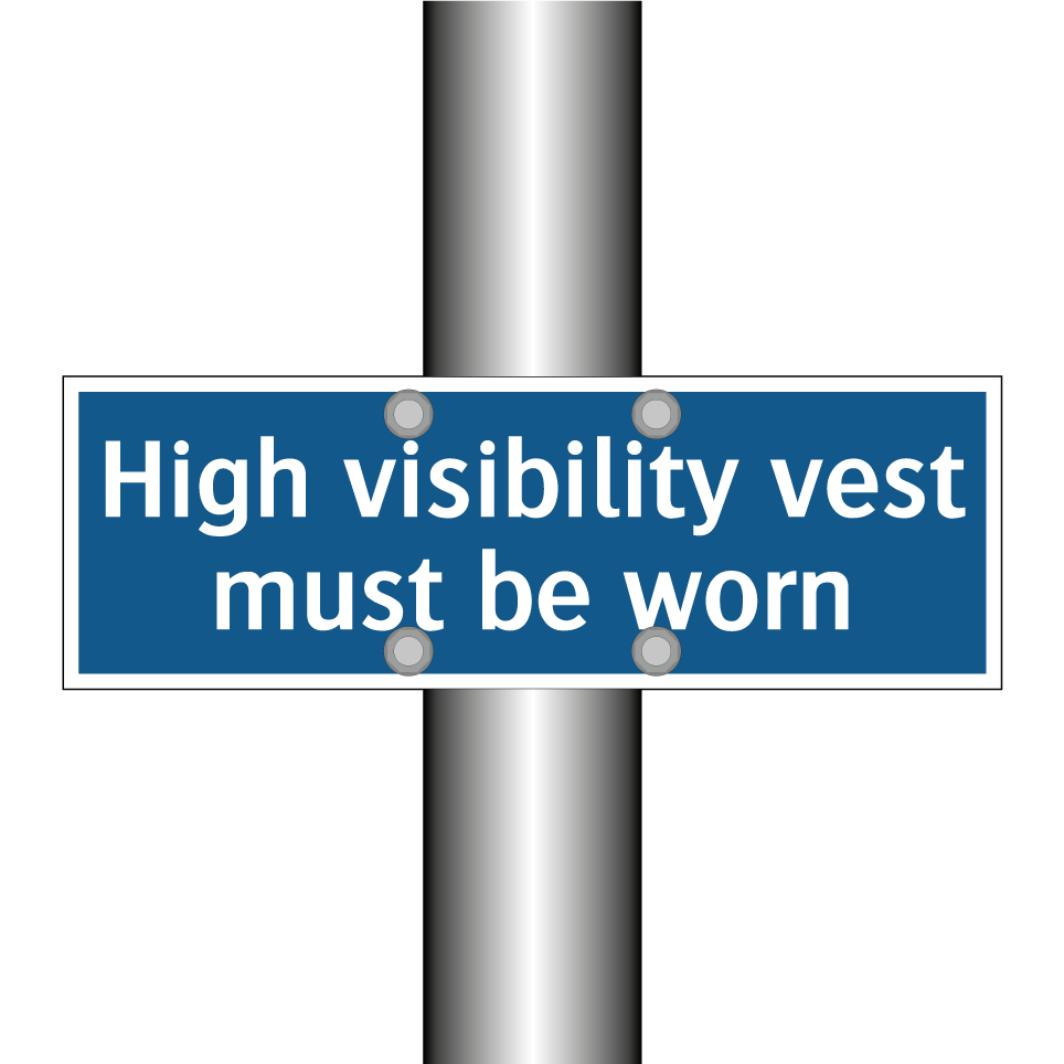 High visibility vest must be worn