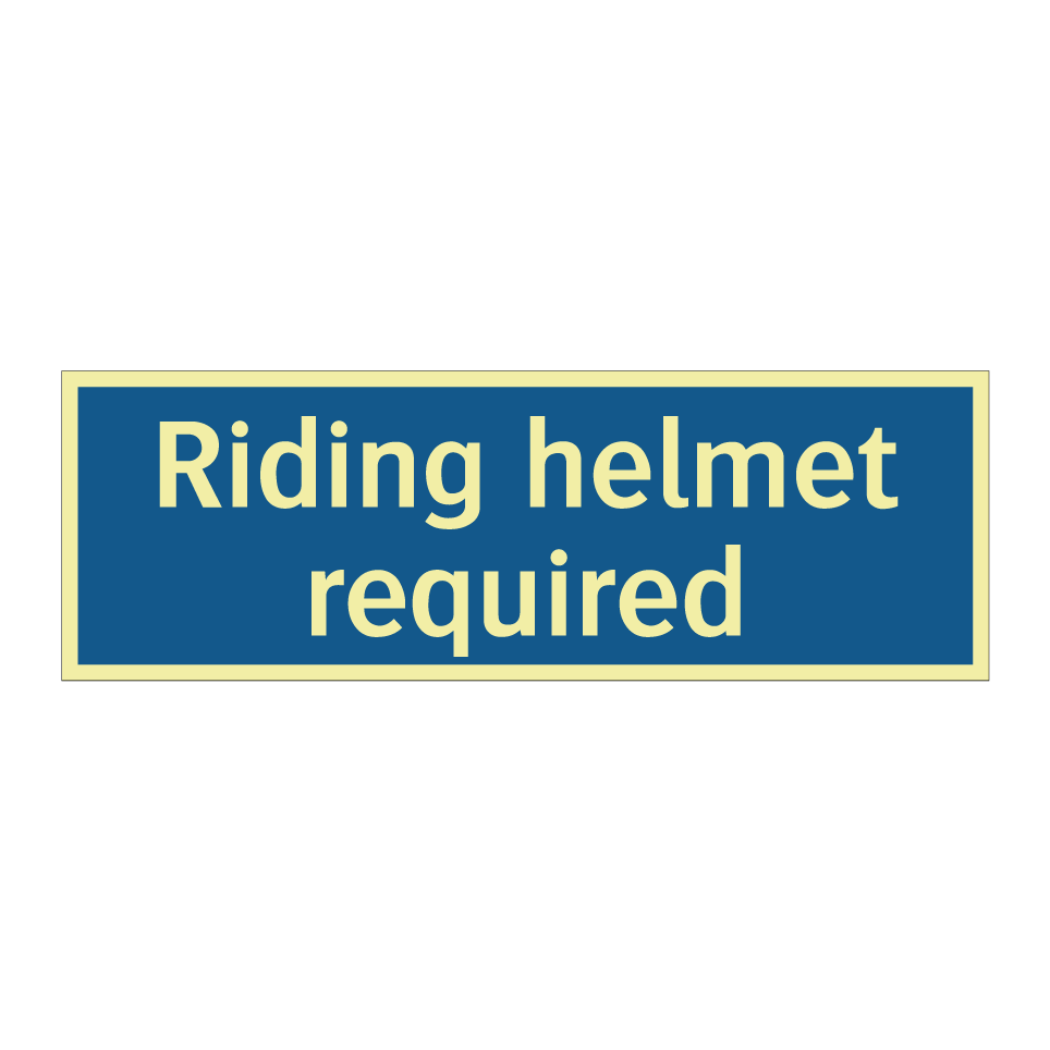 Riding helmet required