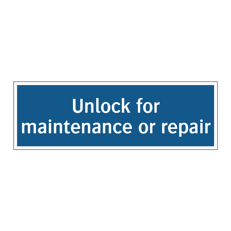 Unlock for maintenance or repair