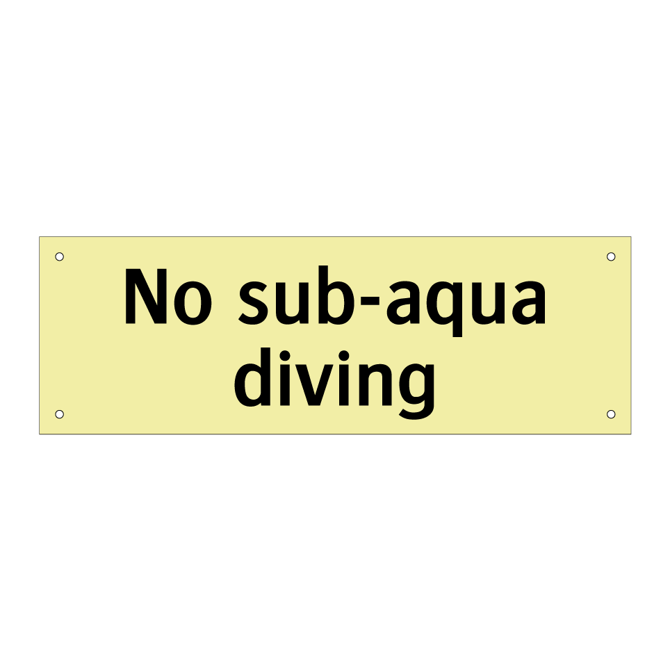 No sub-aqua diving