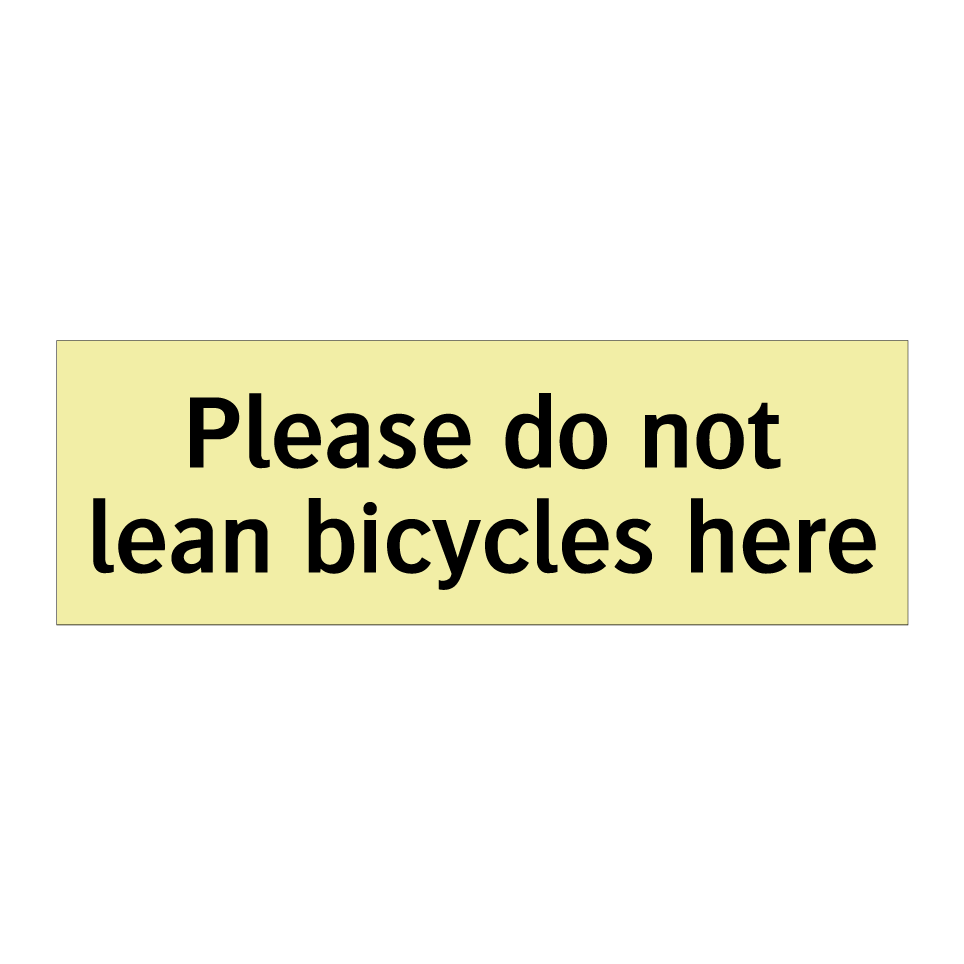 Please do not lean bicycles here