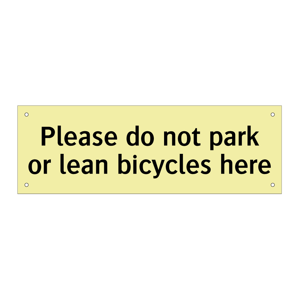 Please do not park or lean bicycles here